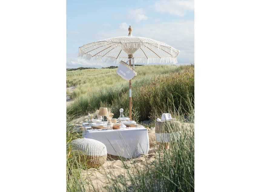 Rond krukje- zeegras- wit/naturel- sfeerbeeld