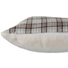 Vierkant geruiten kussen- polyester- bruin/wit- zijaanzicht