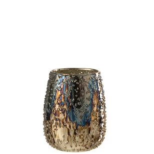 Glazen windlicht- Lise- bruin/goud M- vooraanzicht