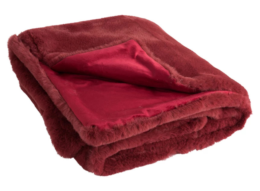 Plaid cutie- polyester- kerstrood- binnen en buitenkant