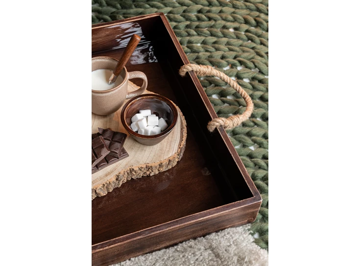 Onregelmatige schors schijf- paulownia- naturel S- als onderlegger