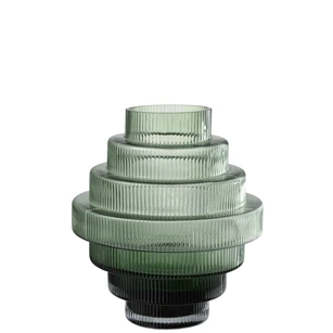 Ronde trappen vaas- glas- groen L- 23613