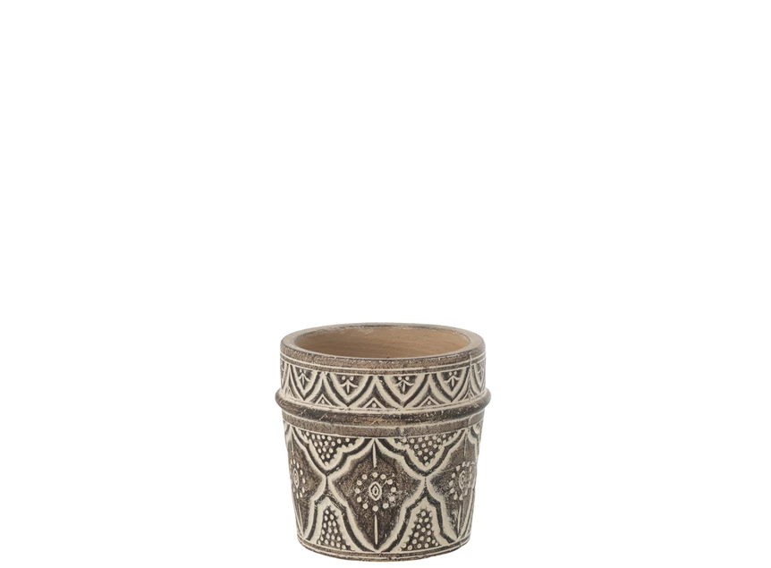 Terracotta bloempot- provence-bruin L- 27936(19.5X19.5X18.5CM)
