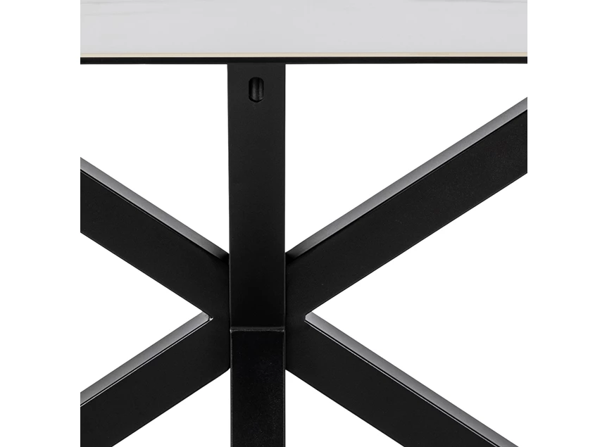 20854 heaven eettafel actona wit keramiek 160x90cm detail kruispoot
