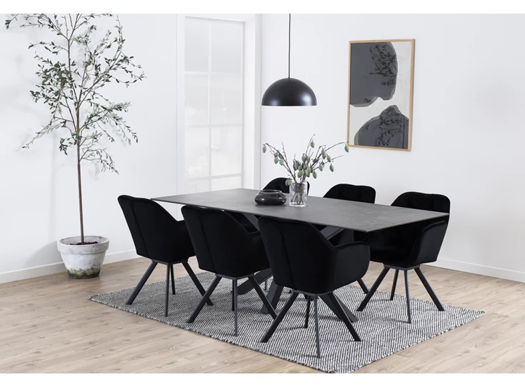 20147 heaven eettafel sfeerbeeld fairbanks keramiek 200x100cm actona zwart