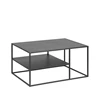 88332 newton salontafel rechthoek legplank 90x60cm actona zwart metaal schuin vooraanzicht
