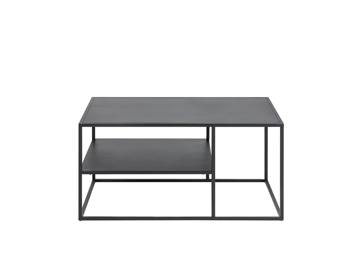 88332 newton salontafel rechthoek legplank 90x60cm actona zwart metaal recht vooraanzicht