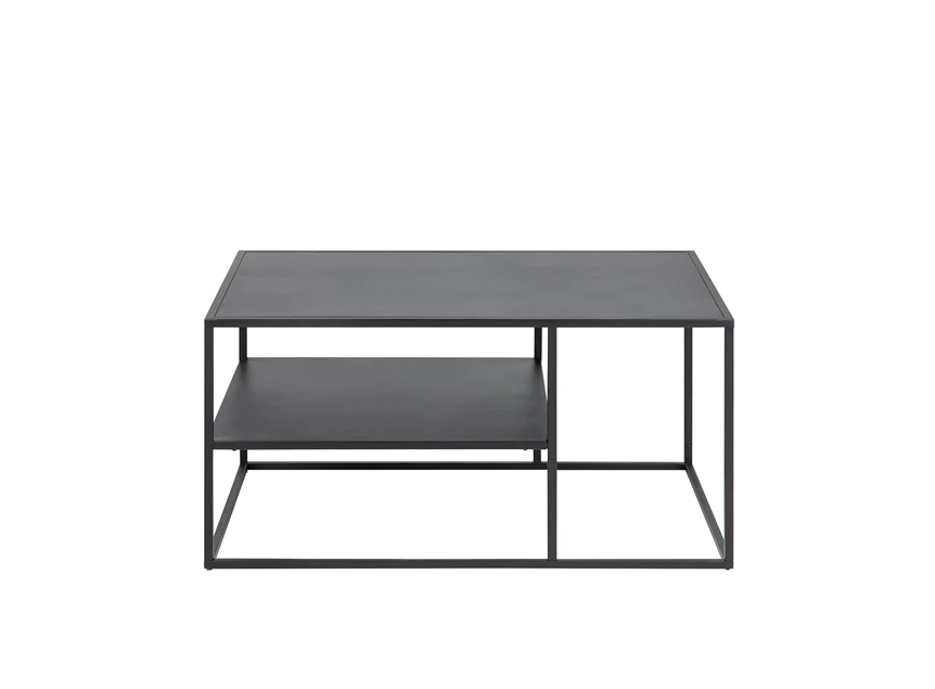 88332 newton salontafel rechthoek legplank 90x60cm actona zwart metaal recht vooraanzicht