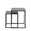 86459 newton set 2 bijzettafels zwart metaal actona nest table zijaanzicht trapsgewijs