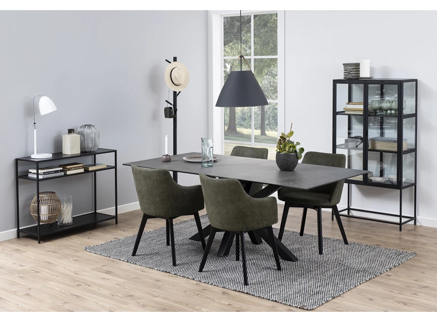 93702 seaford console zwart metaal hout actona sfeerbeeld