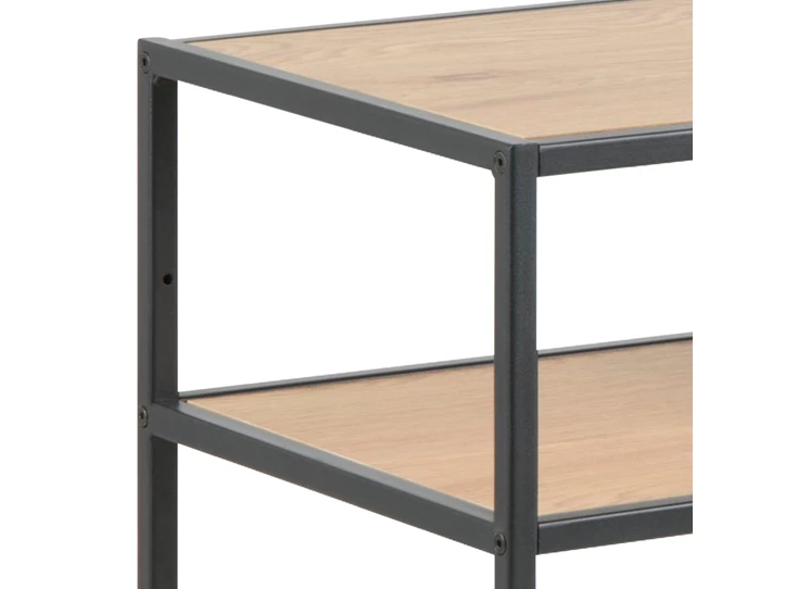 89492 console seaford zwart metaal naturel hout actona detail