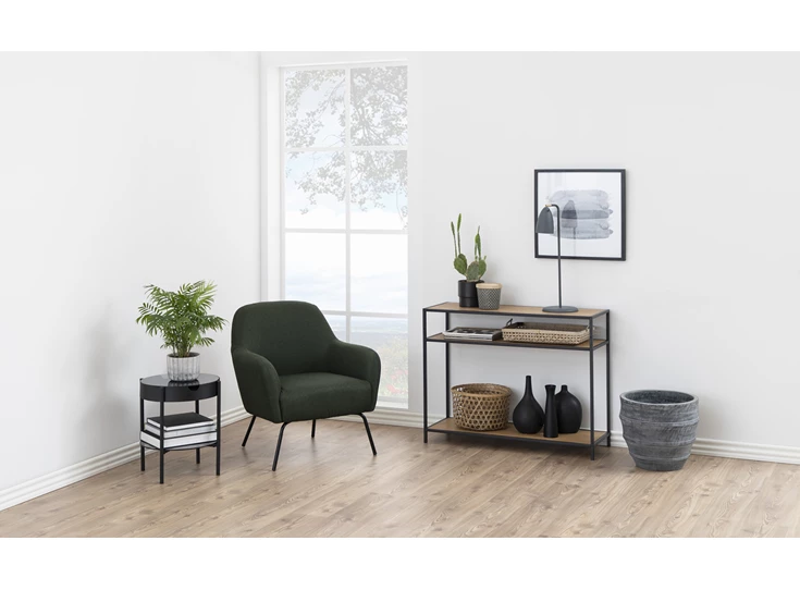 89492 console seaford zwart metaal naturel hout actona sfeerbeeld