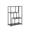 80891 seaford boekenrek actona zwart 2 legplanken assymetrisch schuin vooraanzicht