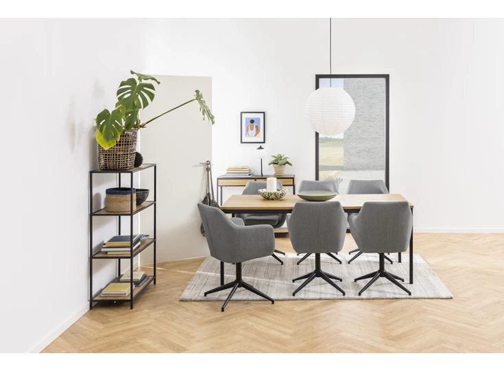 75966 seaford rek laag wilde eik zwart metaal ander sfeerbeeld