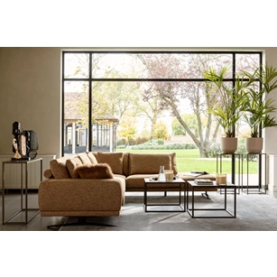 Hoeksalon Zania 3,5-zit en lounge stof Passe Partout zetel