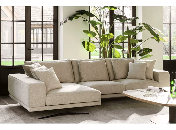 Zijkant canape Zania 3-zit en bob stof Passe Partout