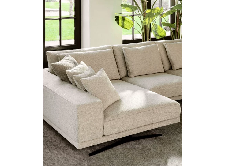 Longchair Salon Zania 3-zit en bob stof Passe Partout