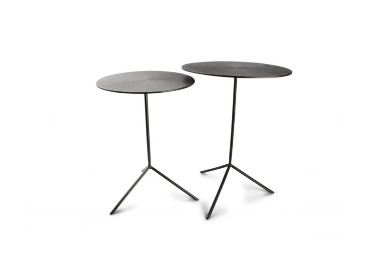 Bijzettafel Geribbeld- zwart- Ivy- set2- 825063