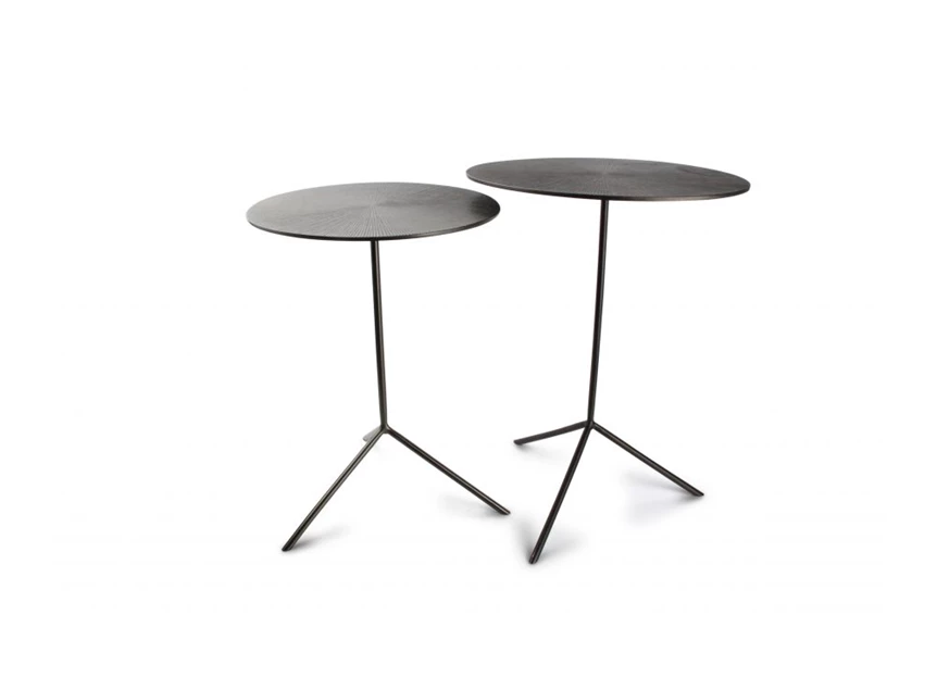 Bijzettafel Geribbeld- zwart- Ivy- set2- 825063