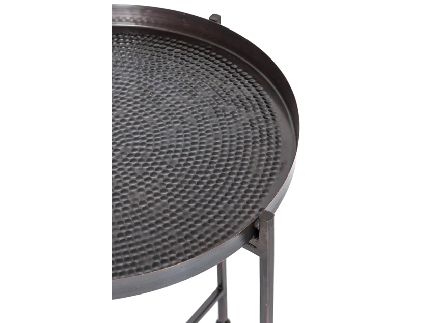 Set/2 bijzettafeltjes metaal rond detail tafelblad J-Line