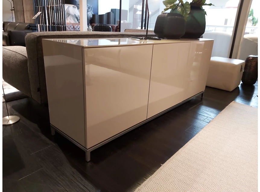 Zijkant Dressoir Novecento Glossy Beige Natuzzi Italia