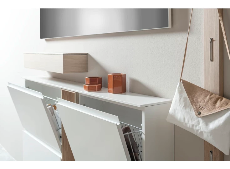 Detail Schoenenkast Tando opstelling 37 wit hout Contur Sudbrock