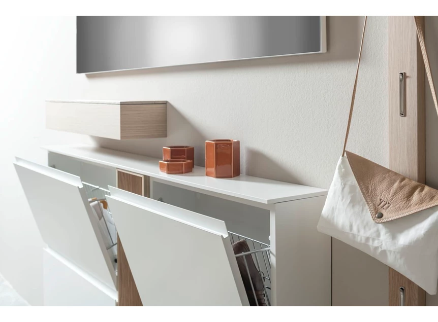 Detail Schoenenkast Tando opstelling 37 wit hout Contur Sudbrock