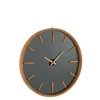 Wandklok rond- hout/glas- bruin/zwart-(80X5X80CM)- 15195