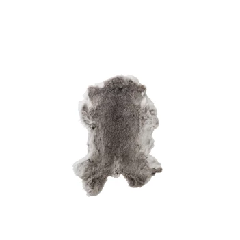 Konijnenvel- deco- pels- grijs/wit- 22X46X1cm- 98136