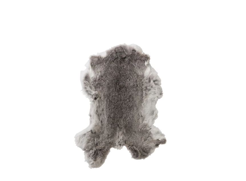 Konijnenvel- deco- pels- grijs/wit- 22X46X1cm- 98136