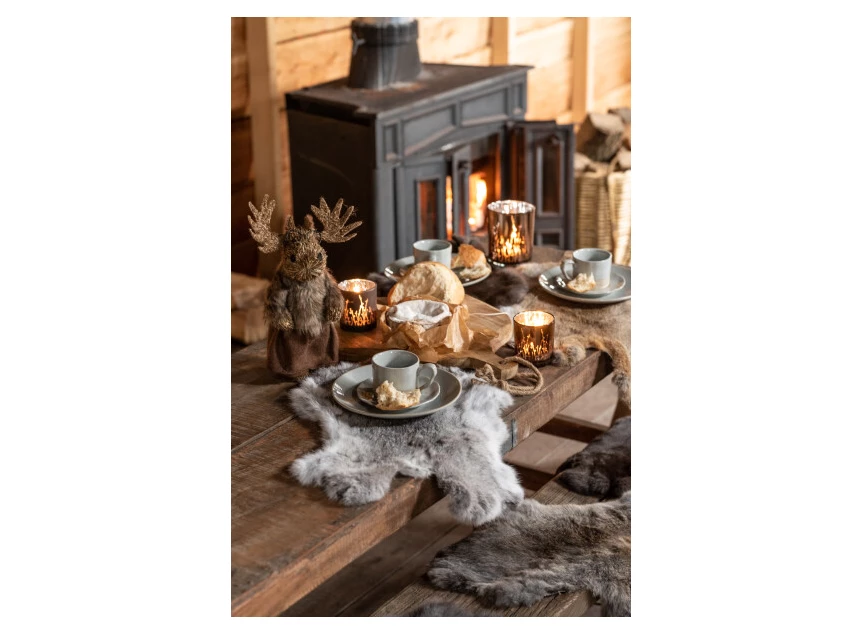 Konijnenvel- deco- pels- grijs/wit- 22X46X1cm- sfeerbeeld