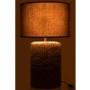 Lamp- voet+kap- dik vlecht- beton/katoen- wit- large- (42X42X70cm)- sfeerbeeld