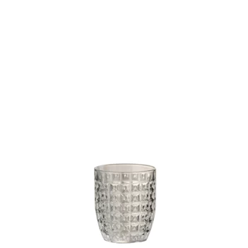 Drinkglas motief- transparant- glas- (8,5X8,5X10cm)- 3684