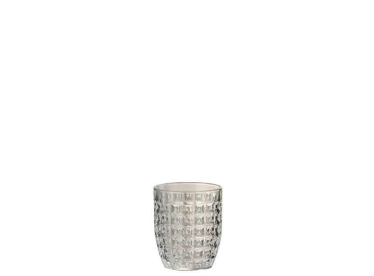 Drinkglas motief- transparant- glas- (8,5X8,5X10cm)- 3684