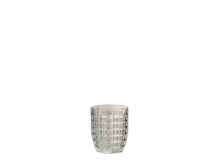 Drinkglas motief- transparant- glas- (8,5X8,5X10cm)- 3684
