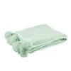 Plaid pompom- polyester- licht groen- (130X170X1cm)- 88504