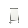 Spiegel op voet- rechthoek- glas/metaal- zwart- 10321
