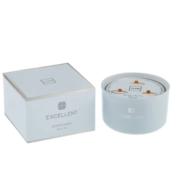 Geurkaars excellent- glas- lichtblauw- large- 50u- 12063
