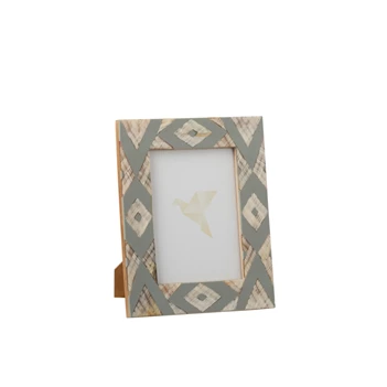 Fotokader lily- 13X18- hout/hoorn- wit/blauwgrijs- large- 11927