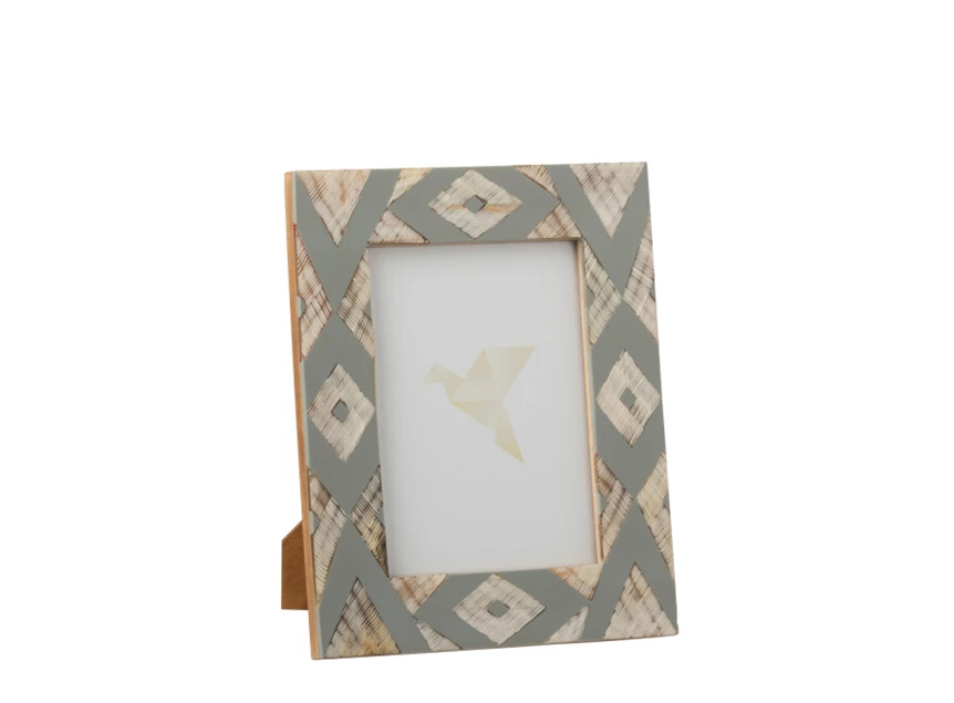 Fotokader lily- 13X18- hout/hoorn- wit/blauwgrijs- large- 11927