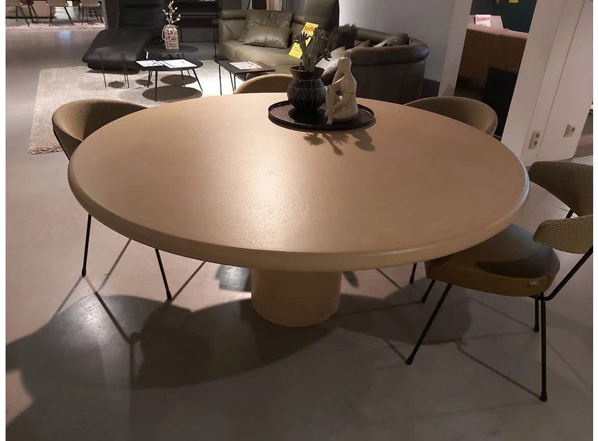 Bovenkant Tafel Callisto Round Mortex 30 Licht Abrico Liz Tables