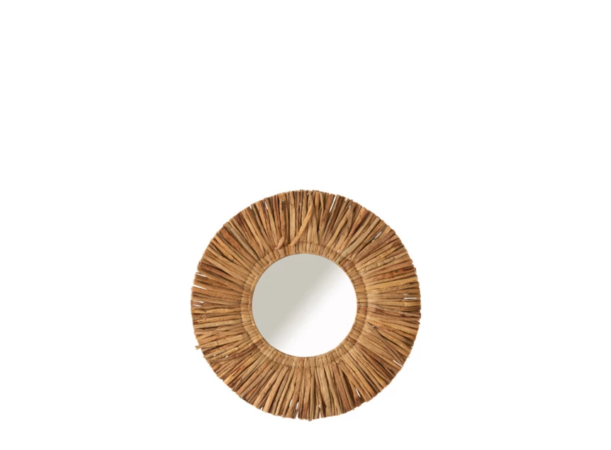 Ronde spiegel- Maurice- waterhyacint- bruin- smal- 11268