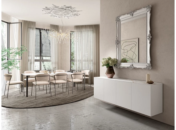 Sfeerfoto Dressoir Yumè D180-1 structuurlak keramiek Crest