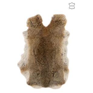 Konijnenvacht- grijs/bruin- 18704