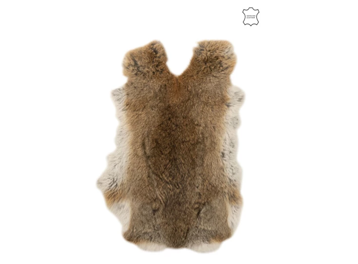 Konijnenvacht- grijs/bruin- 18704