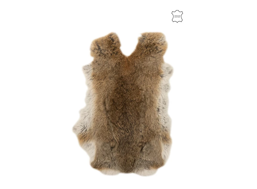 Konijnenvacht- grijs/bruin- 18704