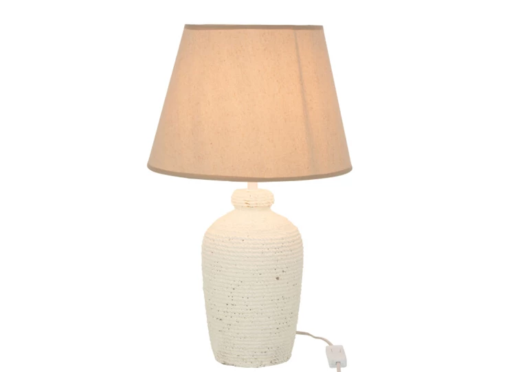 Lamp Esmee- cem/tex- wit/beige- 15364
