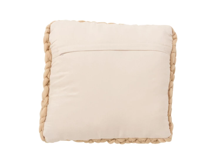 Kussen gebreid- acryl- creme- achterzijde