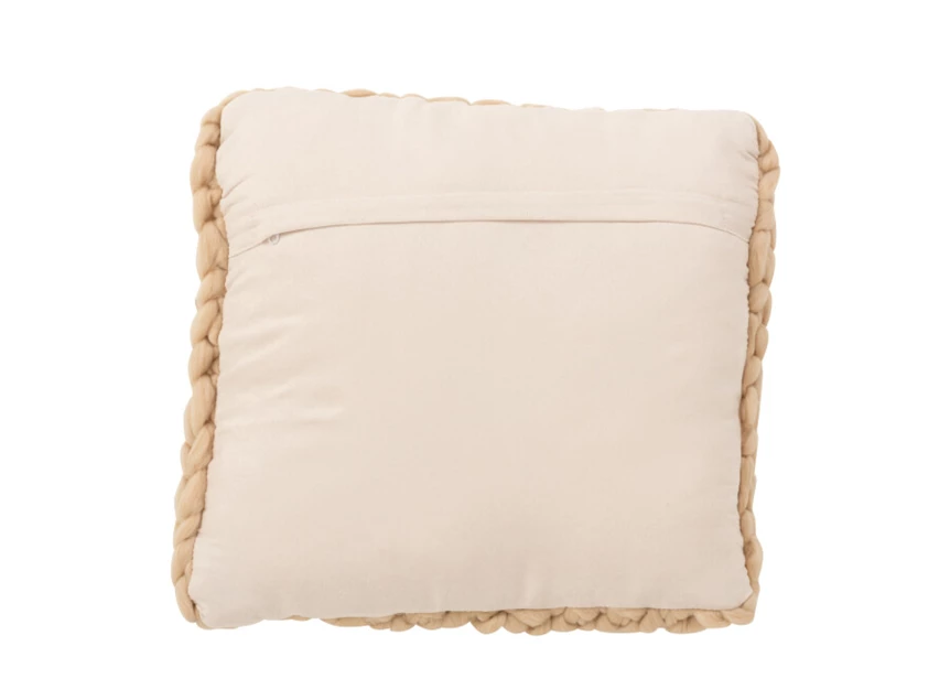 Kussen gebreid- acryl- creme- achterzijde