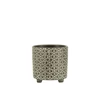 Bloempot- keramiek- grijs/blauw- medium- 22982
